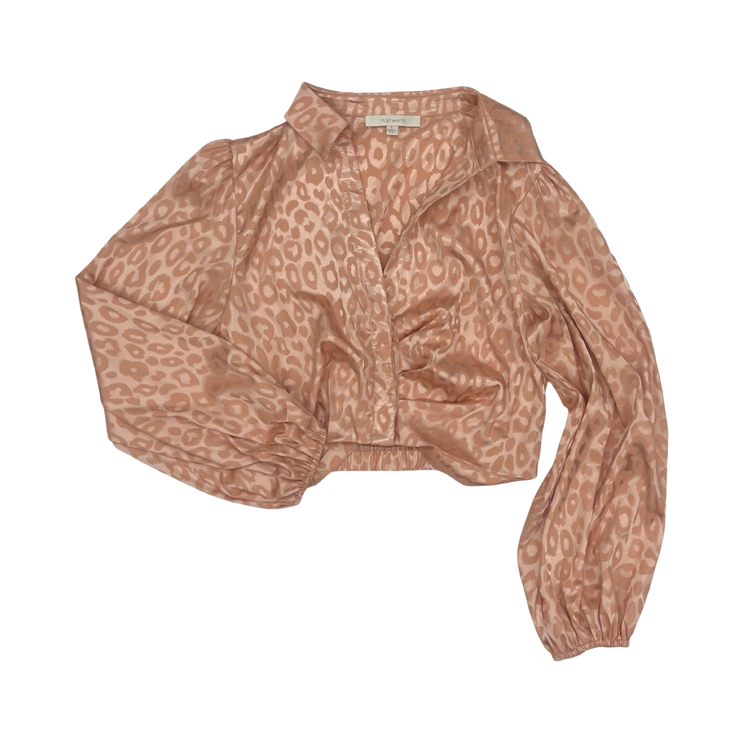 Blouse Ls By Flat White In Pink, Size:L