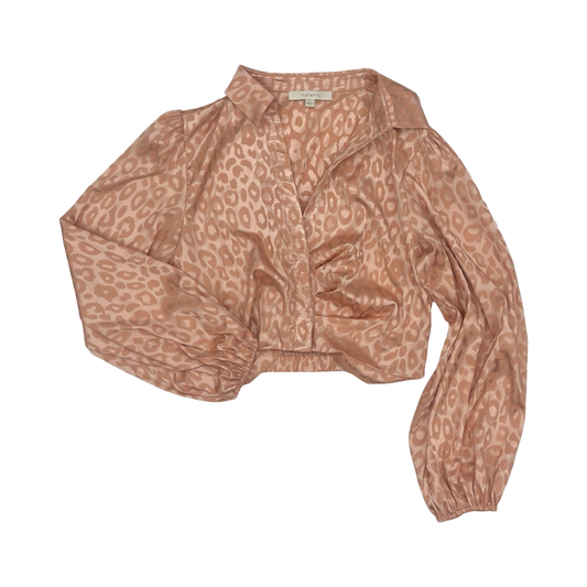 Blouse Ls By Flat White In Pink, Size:L