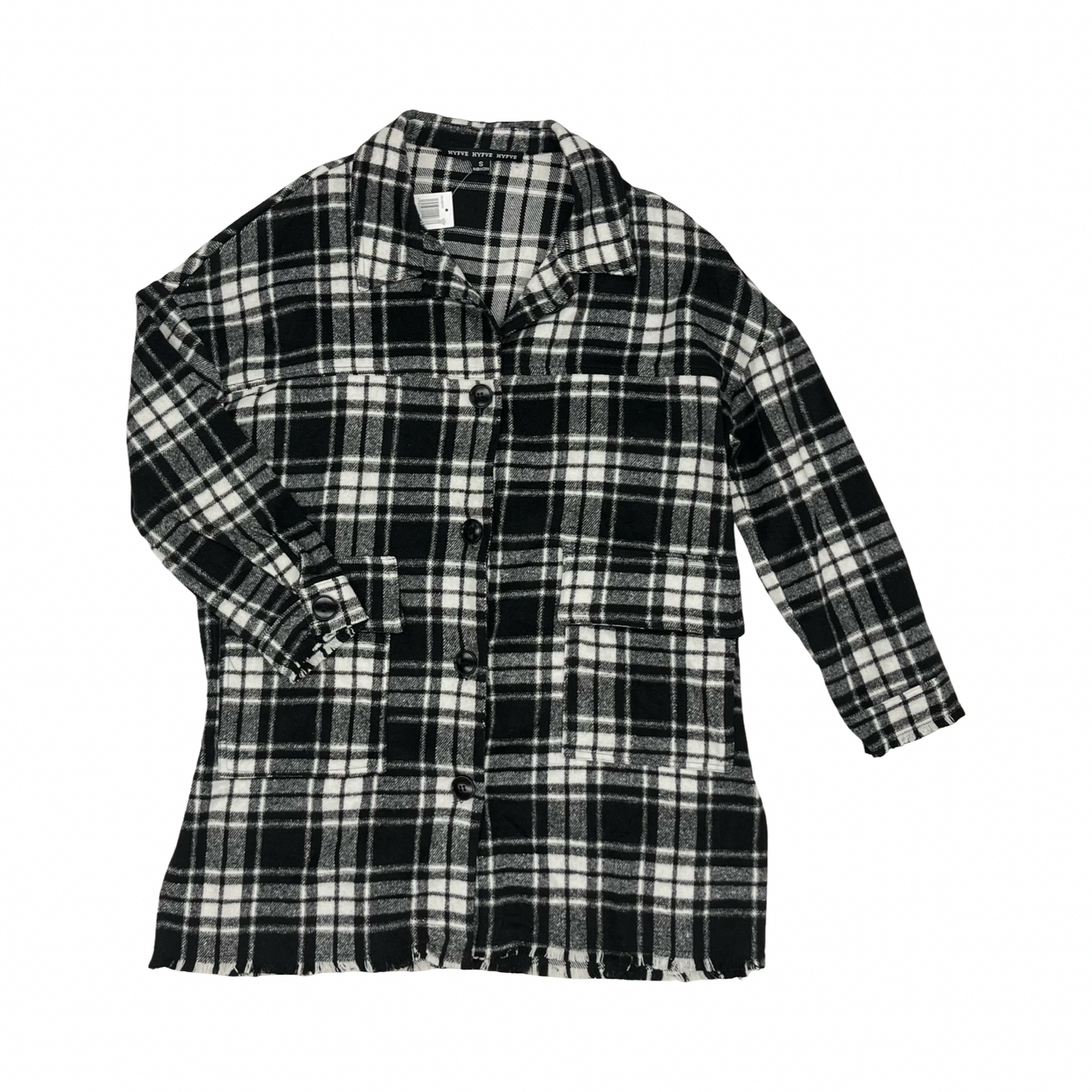 Jacket Shirt By Hyfve In Black & White, Size:S