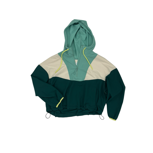 Athletic Sweatshirt Hoodie By Old Navy In Green & Tan, Size:L