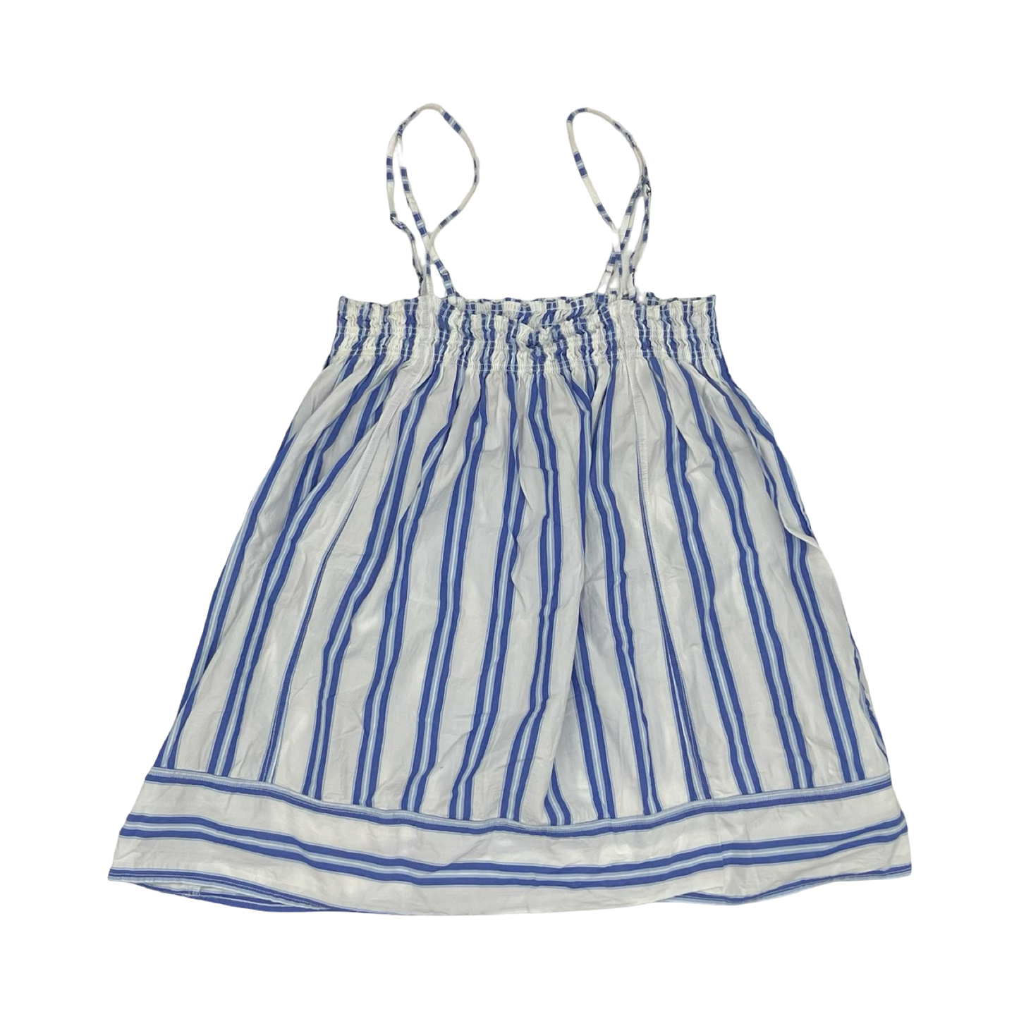 Blouse Sleeveless By Free People In Blue & White, Size:L