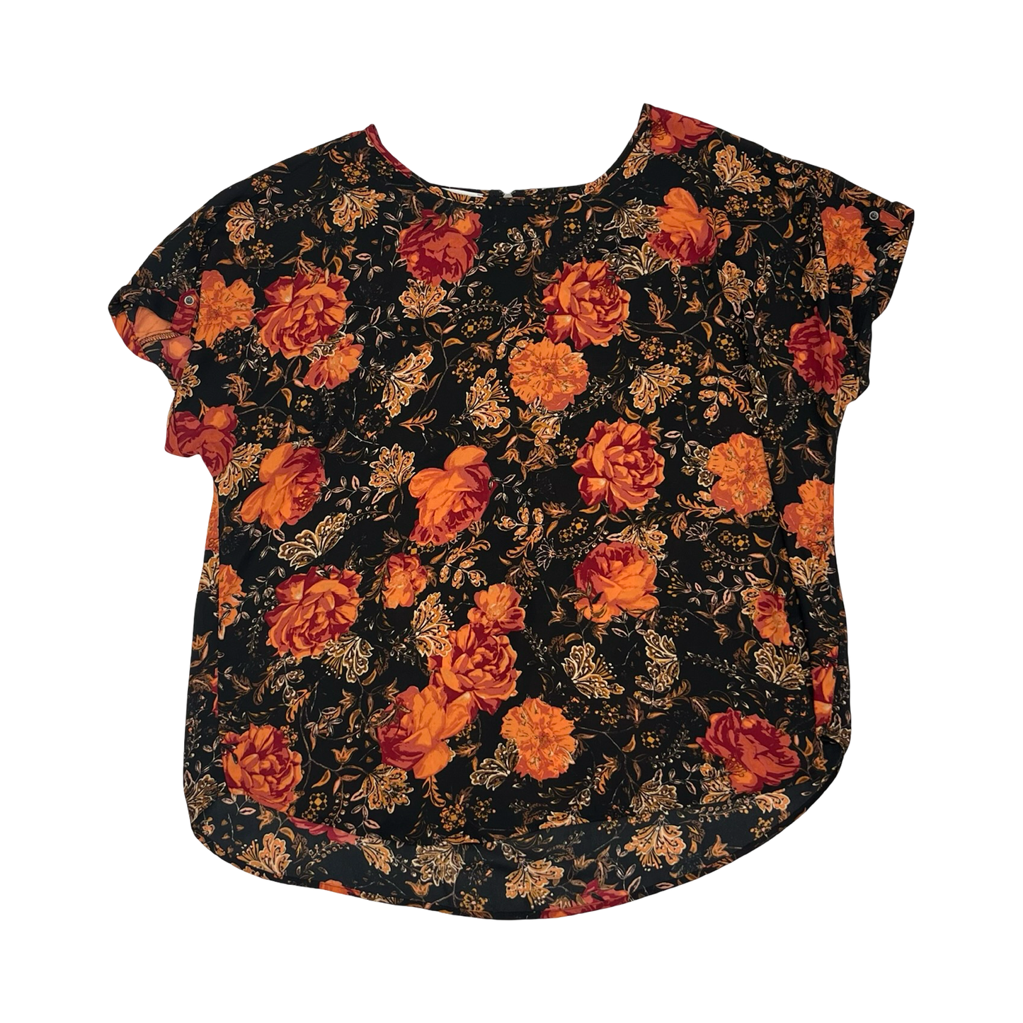 Blouse Ss By Maurices In Black & Orange, Size:Xxl