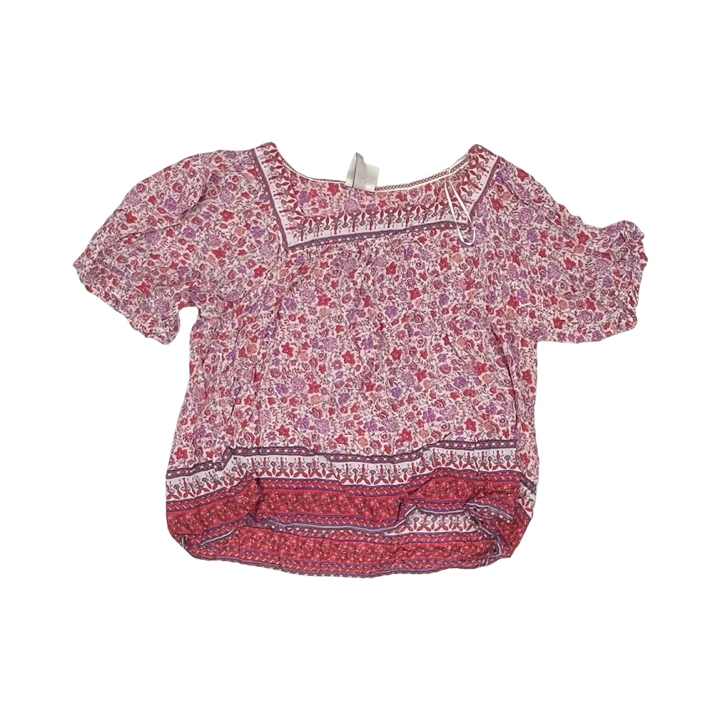 Blouse Ss By Knox Rose In Floral Print, Size:Xl