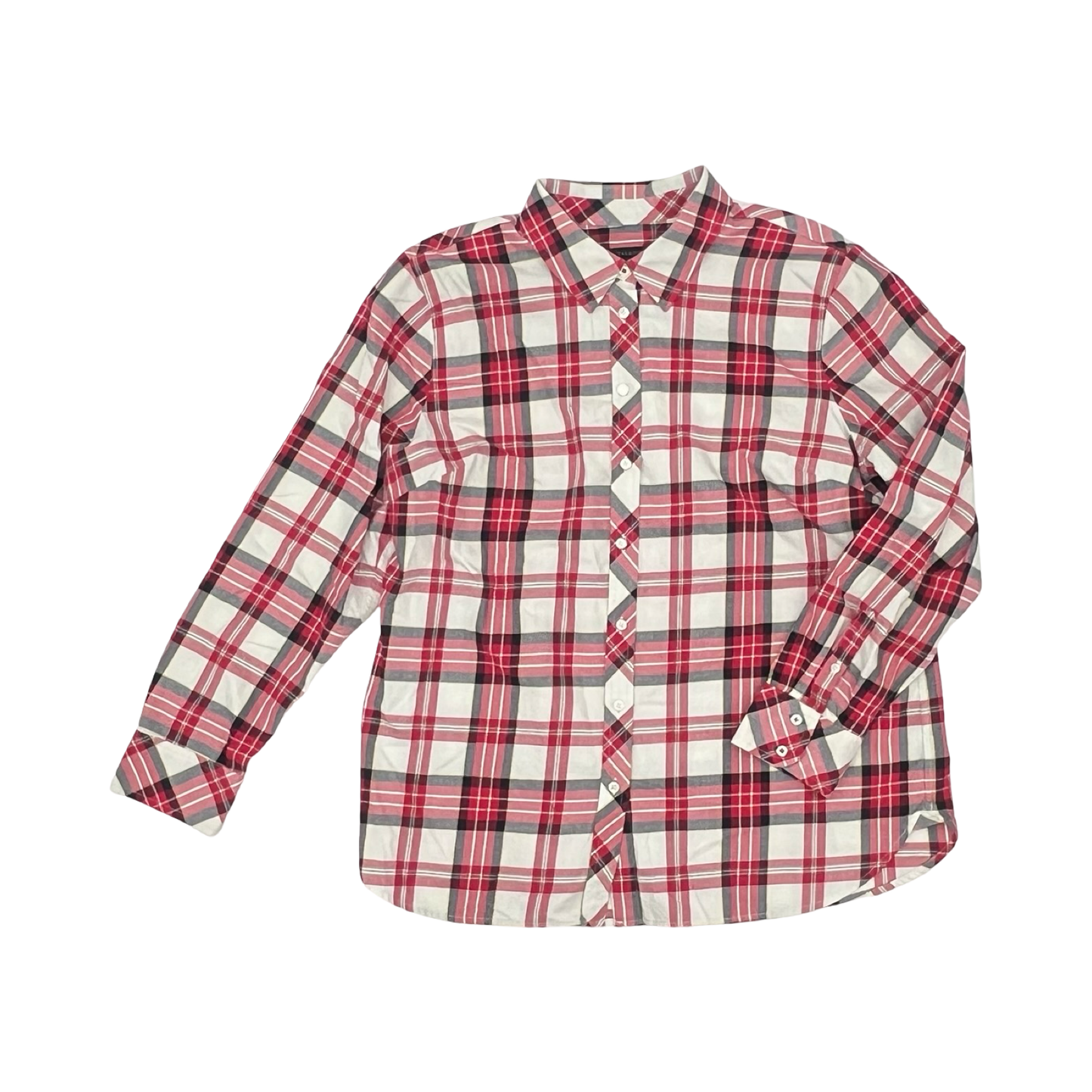 Blouse Ls By Talbots In Plaid Pattern, Size:Xl
