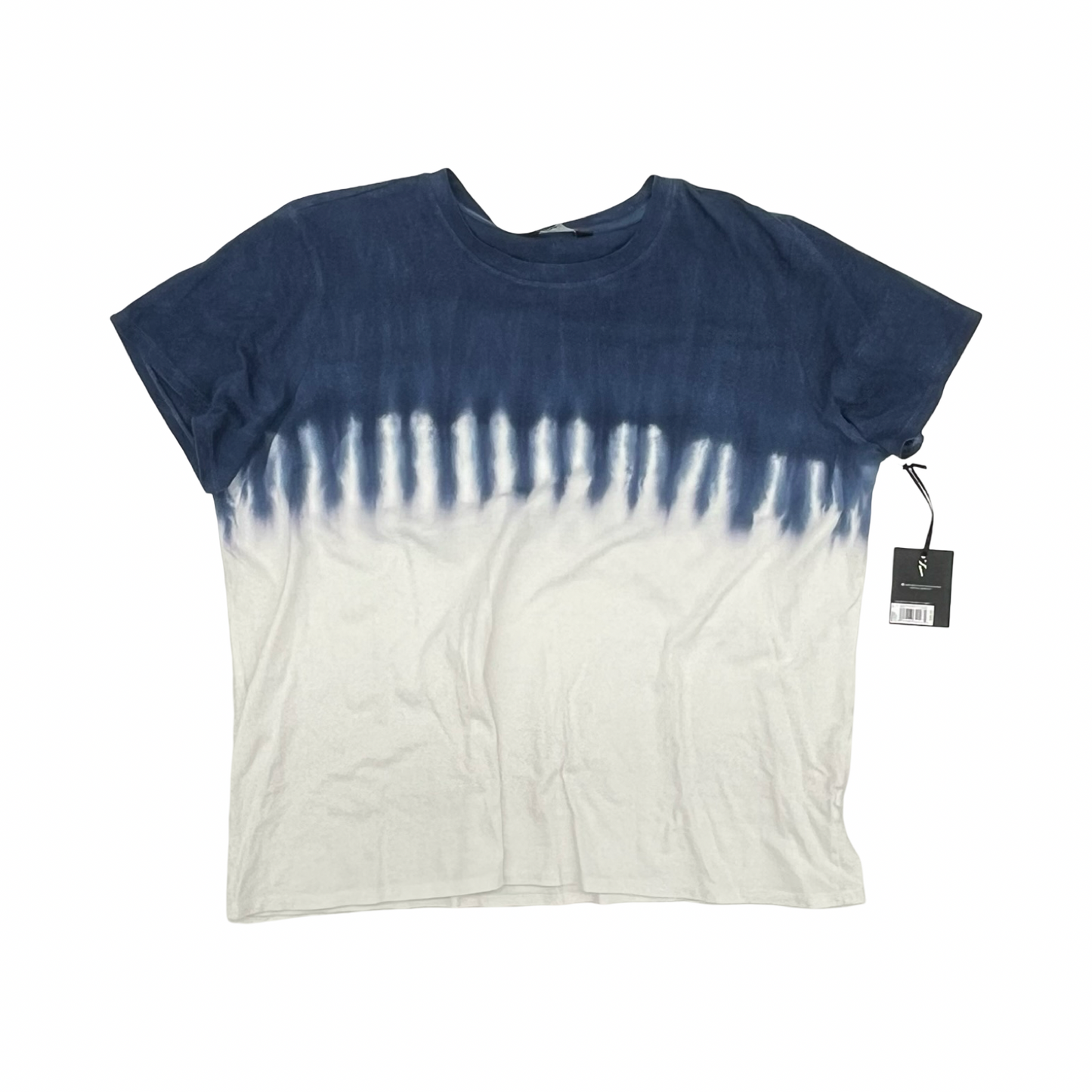 Top Ss By Simply Vera In Blue & Cream, Size:Xxl