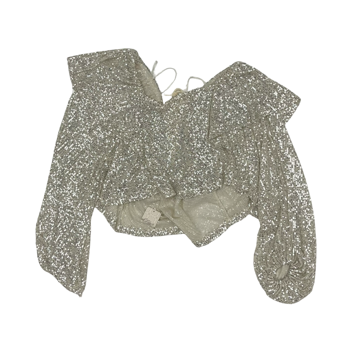 Blouse Ls By Free People In Cream & Silver, Size:Xs