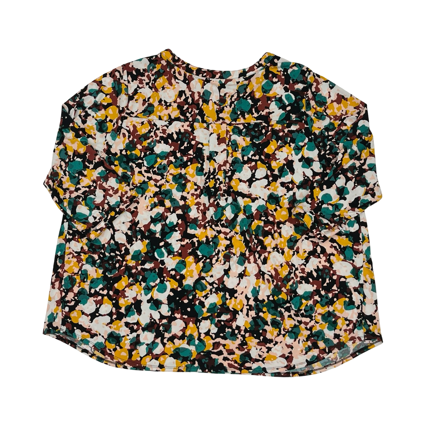 Blouse 3/4 Sleeve By Croft And Barrow In Multi, Size:2X