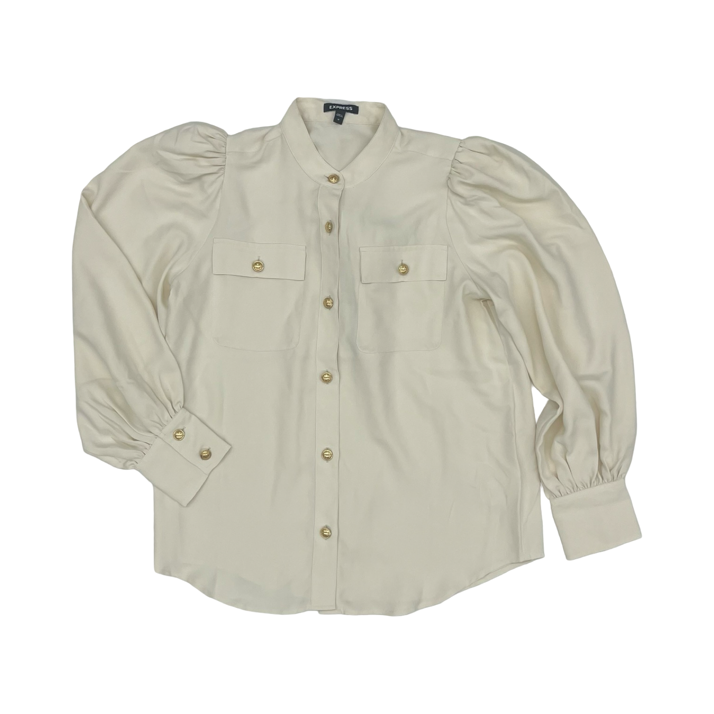 Blouse Ls By Express In Cream, Size:M