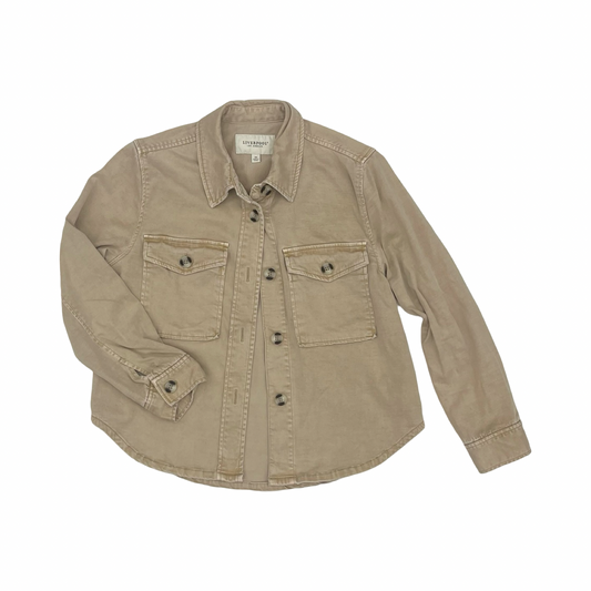 Jacket Shirt By Liverpool In Tan, Size:Xs