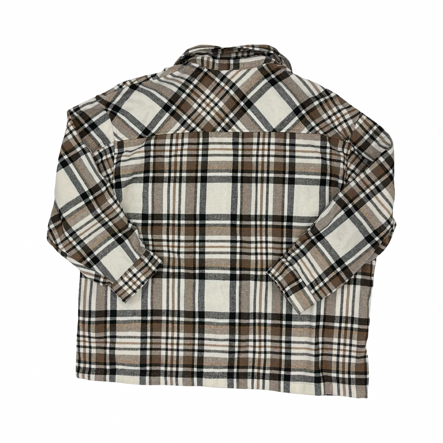 Jacket Shirt By Hfx In Brown & Cream, Size:Xl