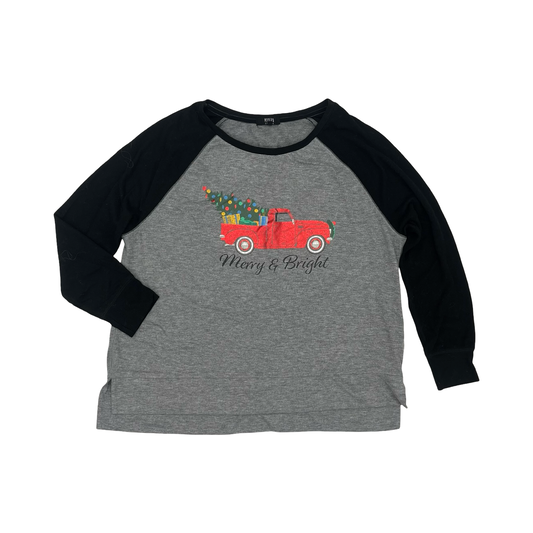 Top Ls By Clothes Mentor In Black & Grey, Size:Xxl