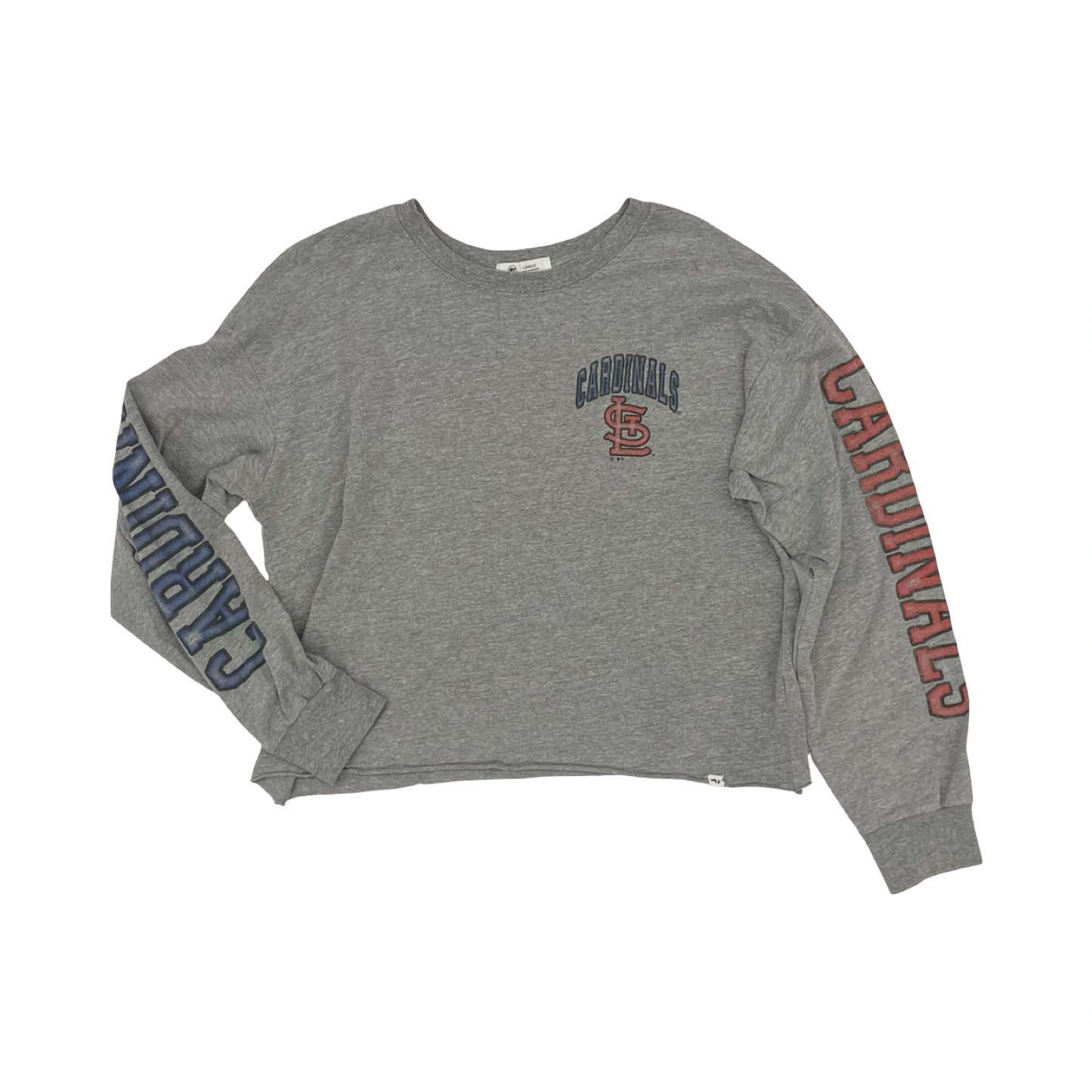 Athletic Top Ls Crewneck By Clothes Mentor In Grey, Size:L