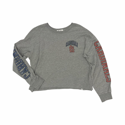 Athletic Top Ls Crewneck By Clothes Mentor In Grey, Size:L