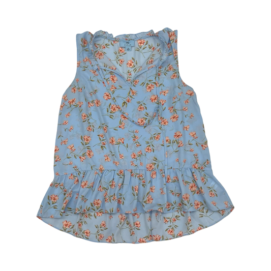 Blouse Sleeveless By Cece In Blue & Orange, Size:M