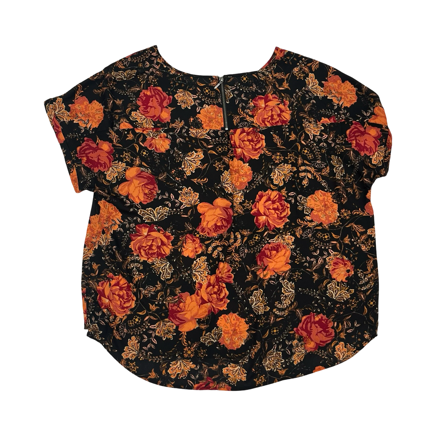 Blouse Ss By Maurices In Black & Orange, Size:Xxl