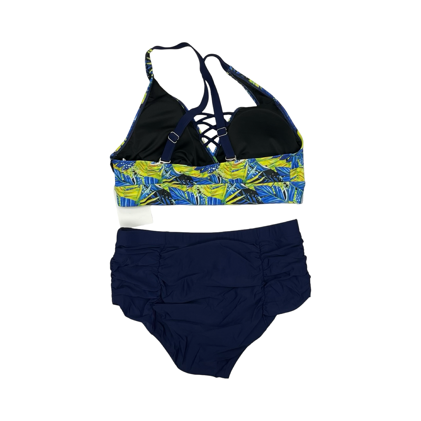 Swimsuit 2Pc By Clothes Mentor In Blue & Green, Size:18