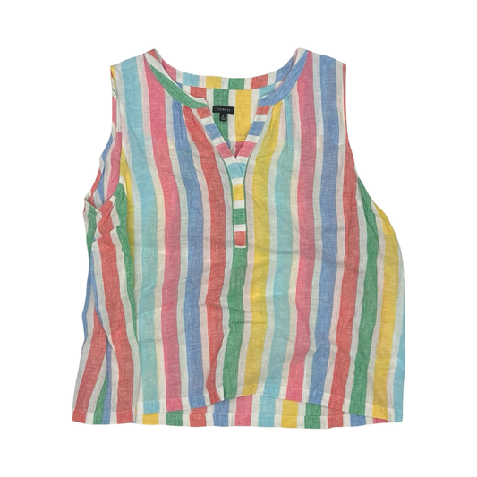 Blouse Sleeveless By Talbots In Striped Pattern, Size:Xl