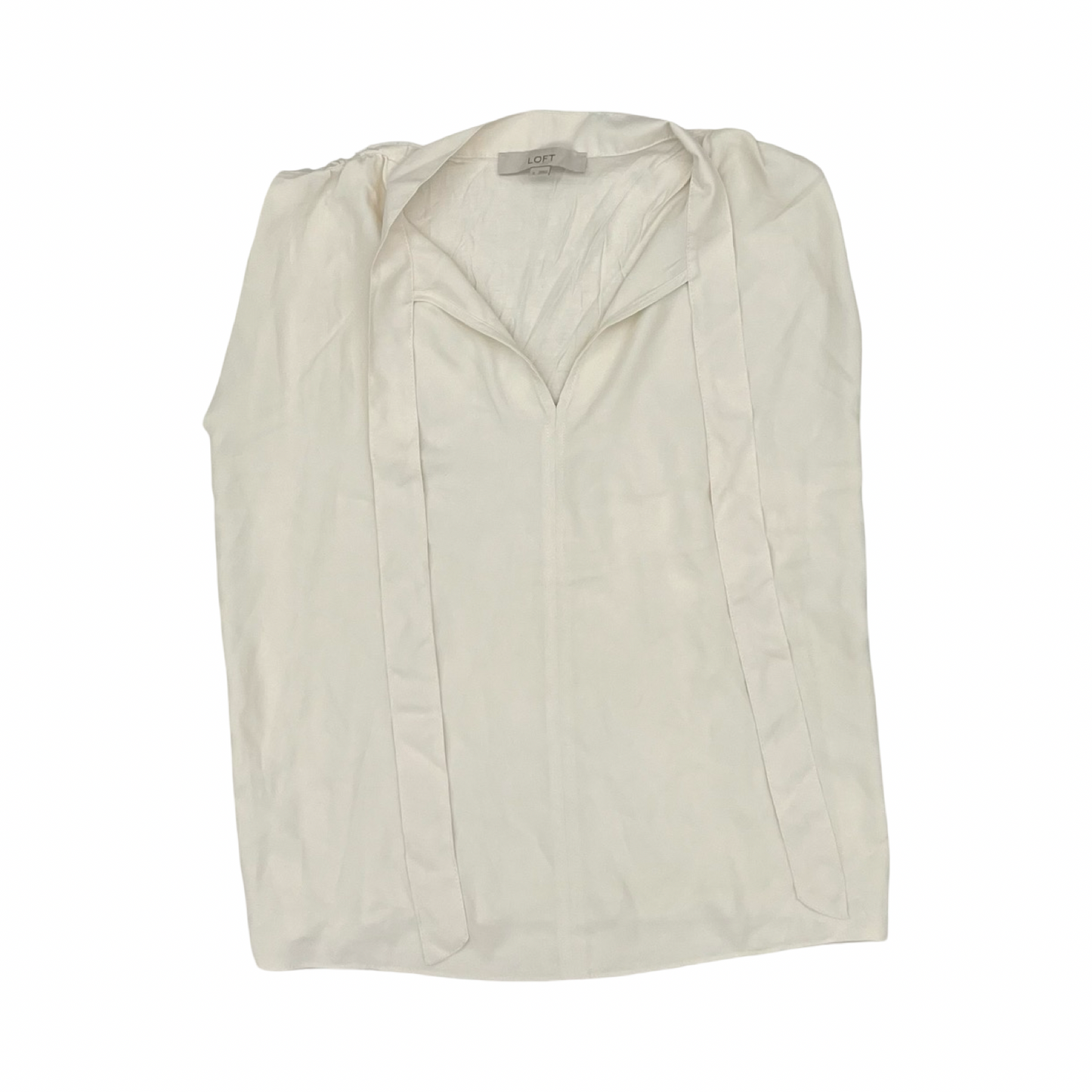 Blouse Sleeveless By Loft In Ivory, Size:S