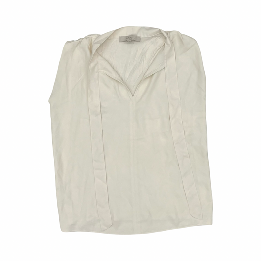 Blouse Sleeveless By Loft In Ivory, Size:S