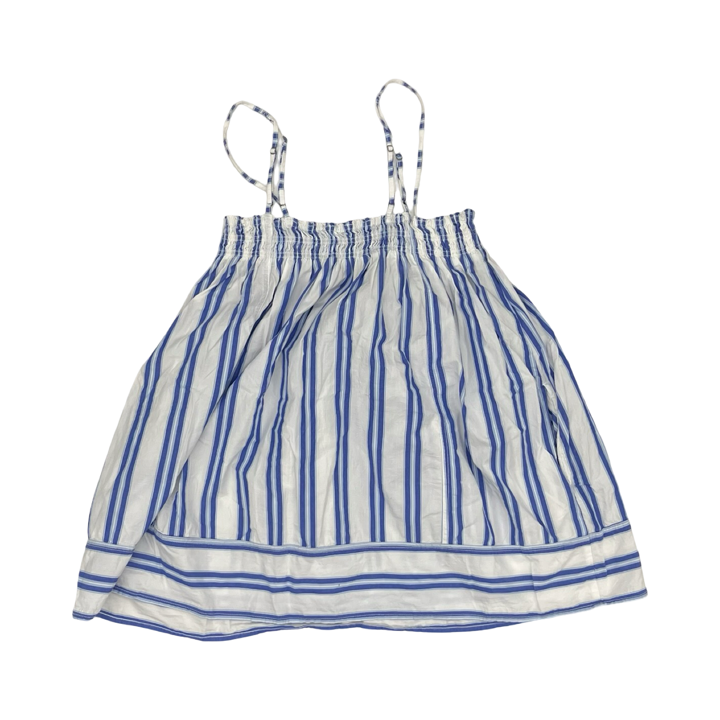 Blouse Sleeveless By Free People In Blue & White, Size:L