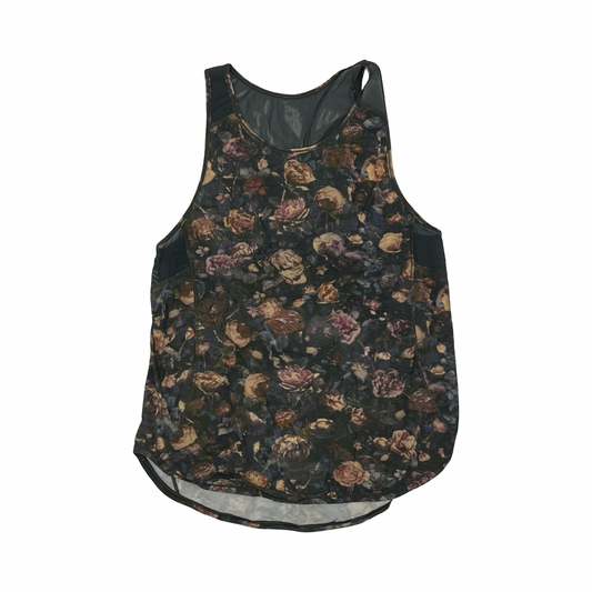 Athletic Tank Top By Lululemon In Floral Print, Size:M