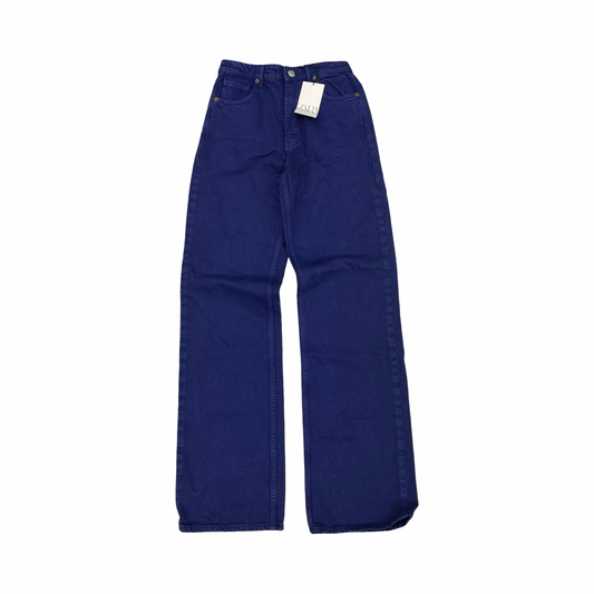 Jeans Straight By Zara In Blue Denim, Size:4