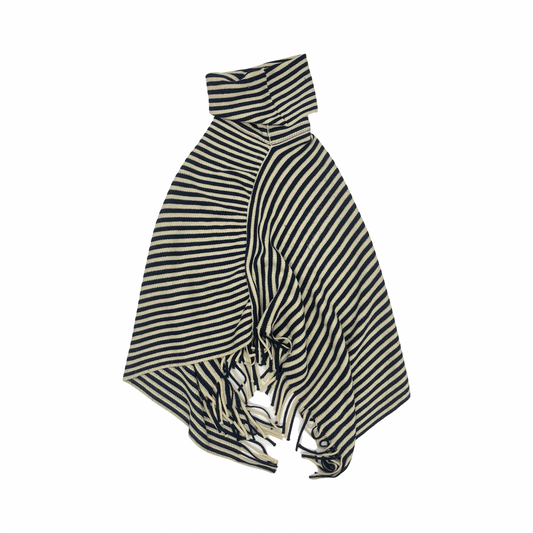 Shawl By Cme In Blue & Cream, Size:Osfm