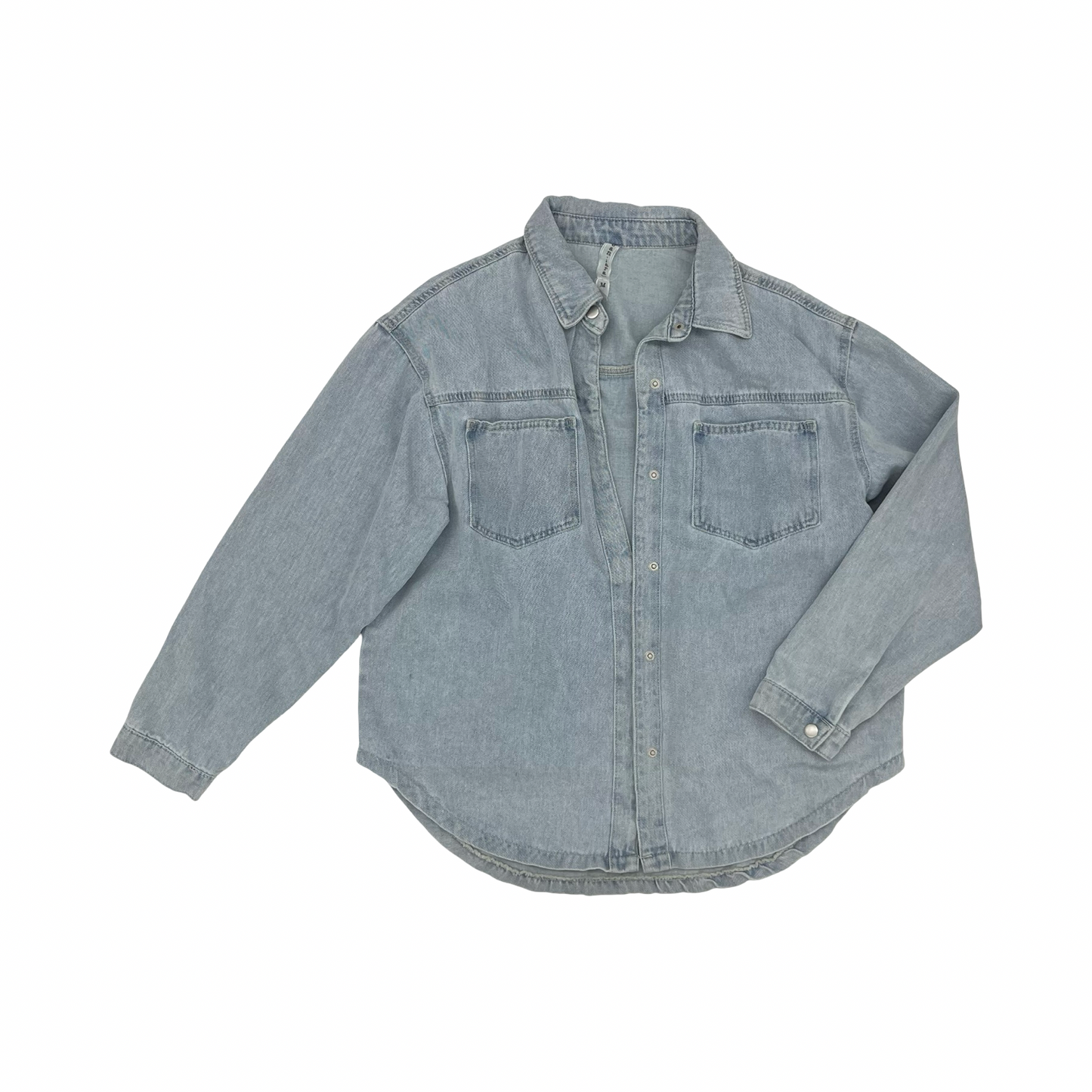 Jacket Shirt By Clothes Mentor In Blue Denim, Size:M