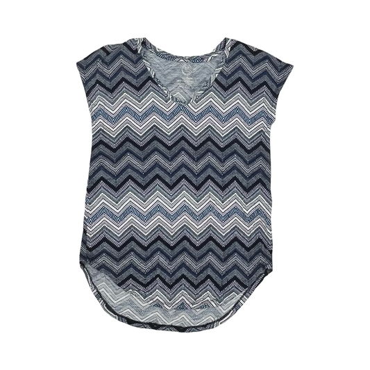 Dress Casual Short By Tacera In Blue & White, Size:M