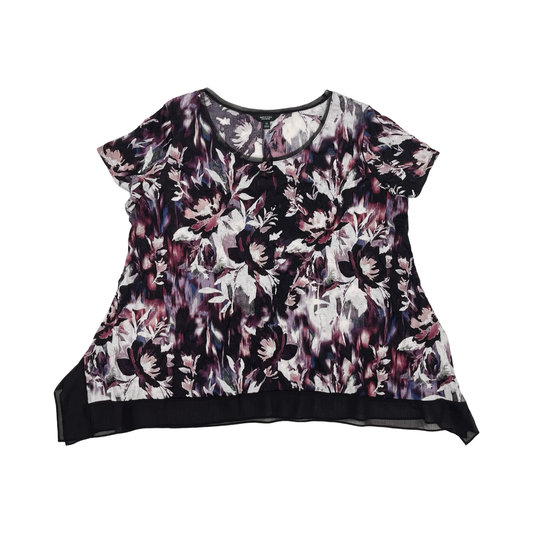 Top Ss By Simply Vera In Black & Purple, Size:1X