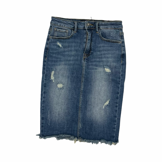 Skirt Mini & Short By Risen In Blue Denim, Size:S