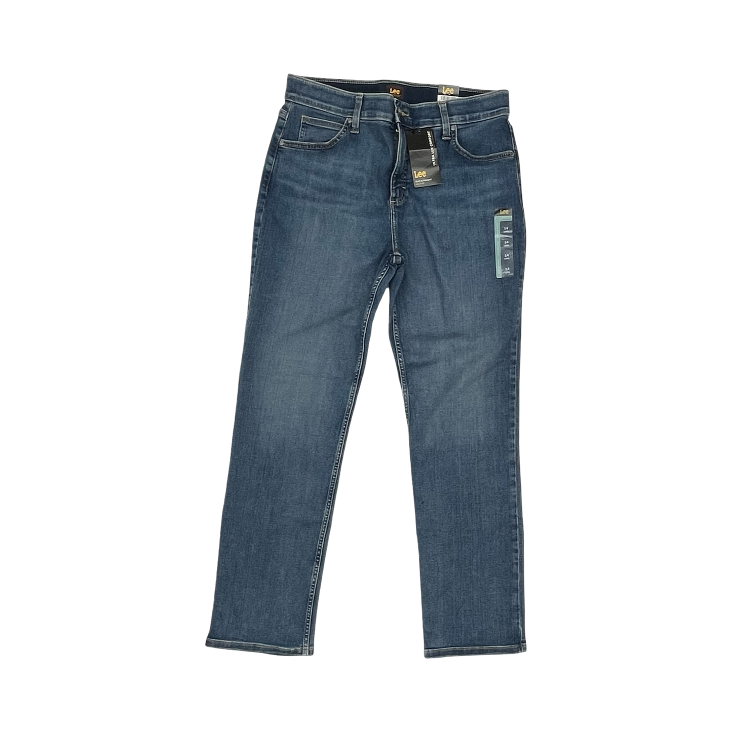 Jeans Straight By Lee In Blue Denim, Size:14L