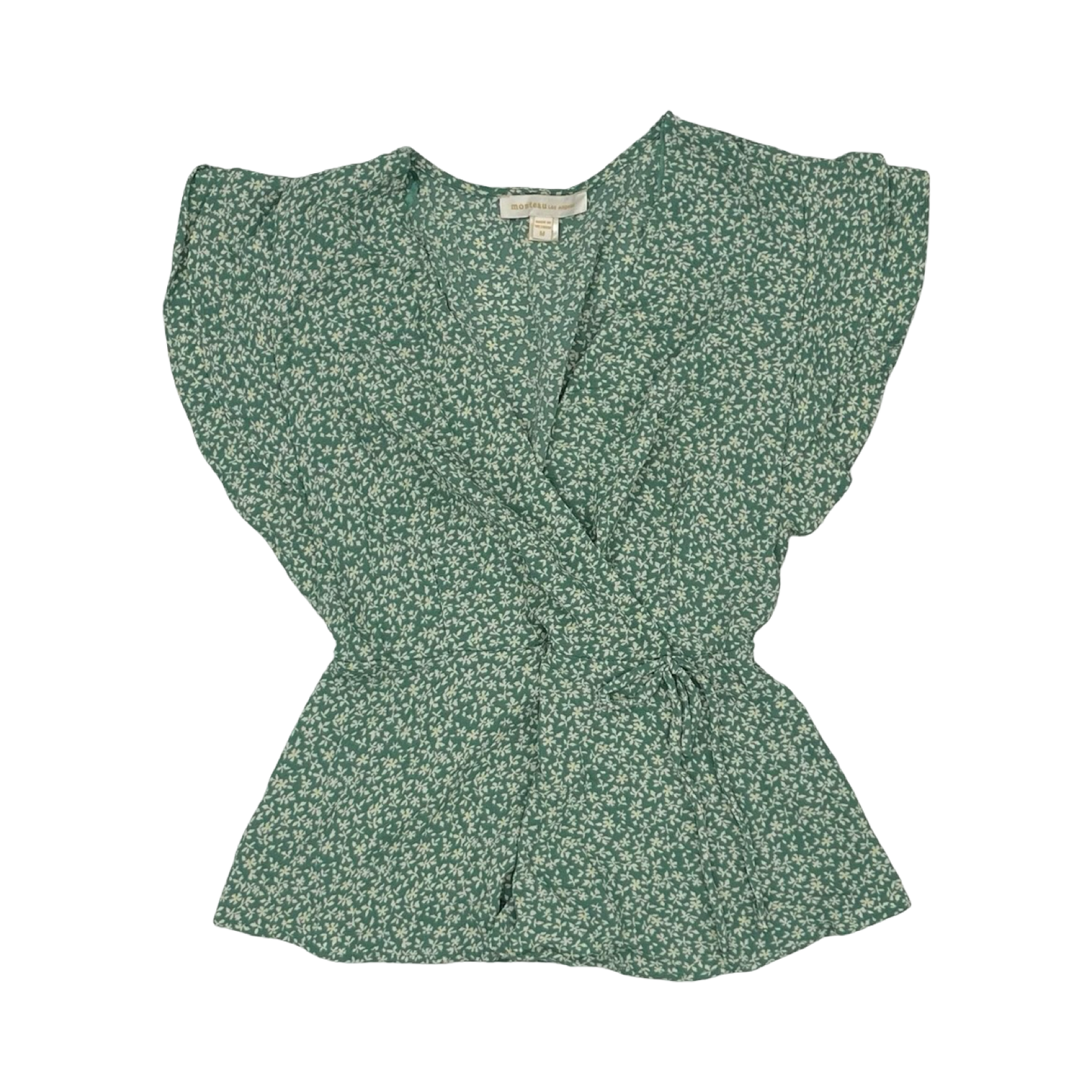 Blouse Ss By Monteau In Green, Size:M