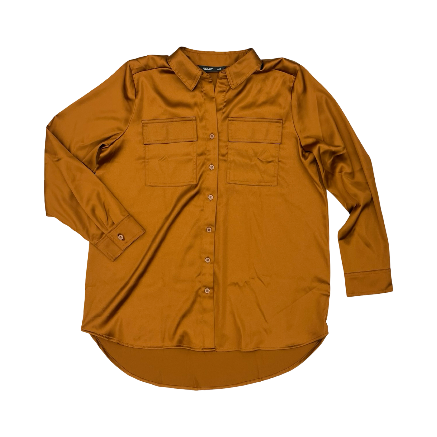 Blouse Ls By Simply Vera In Brown, Size:M