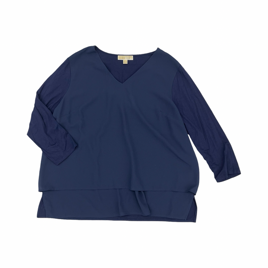 Blouse Designer By Michael Kors In Blue, Size:2X