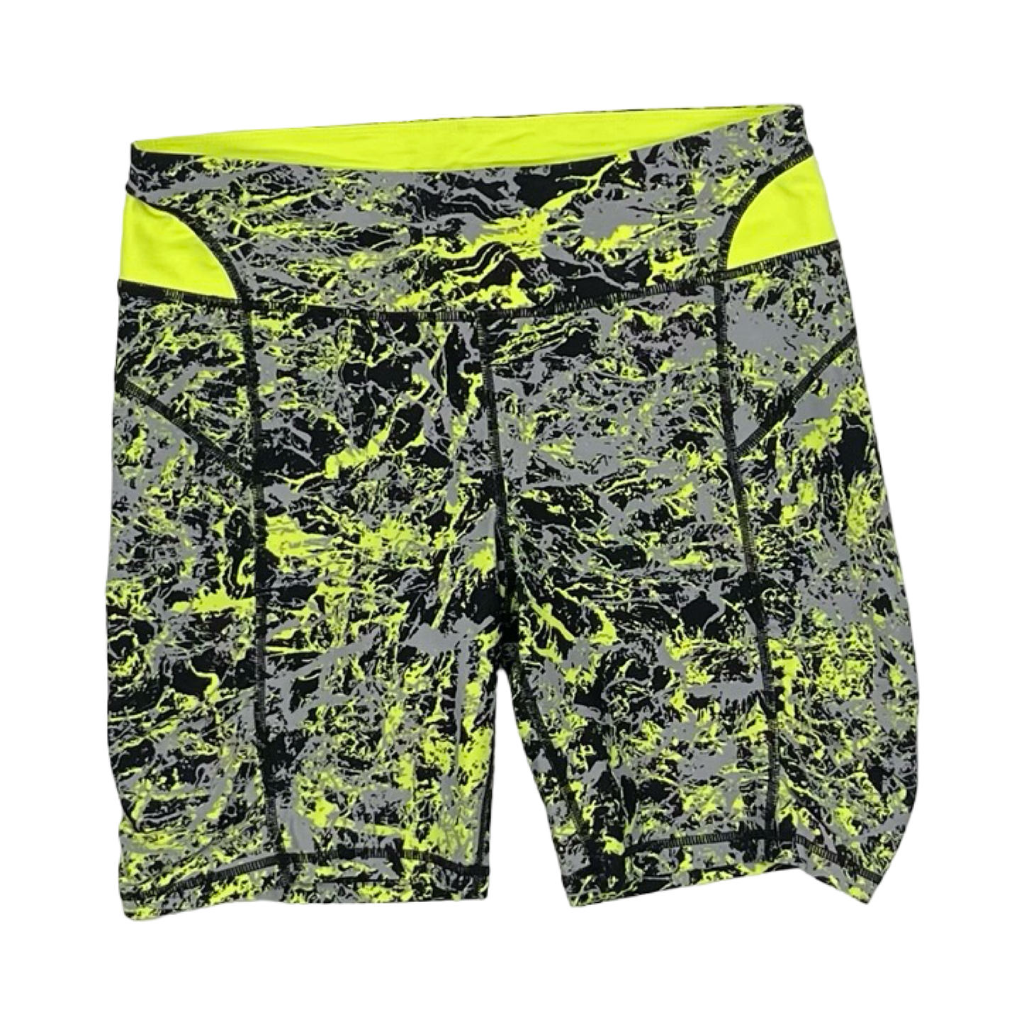 Athletic Shorts By Calvin Klein Performance In Black & Yellow, Size:M