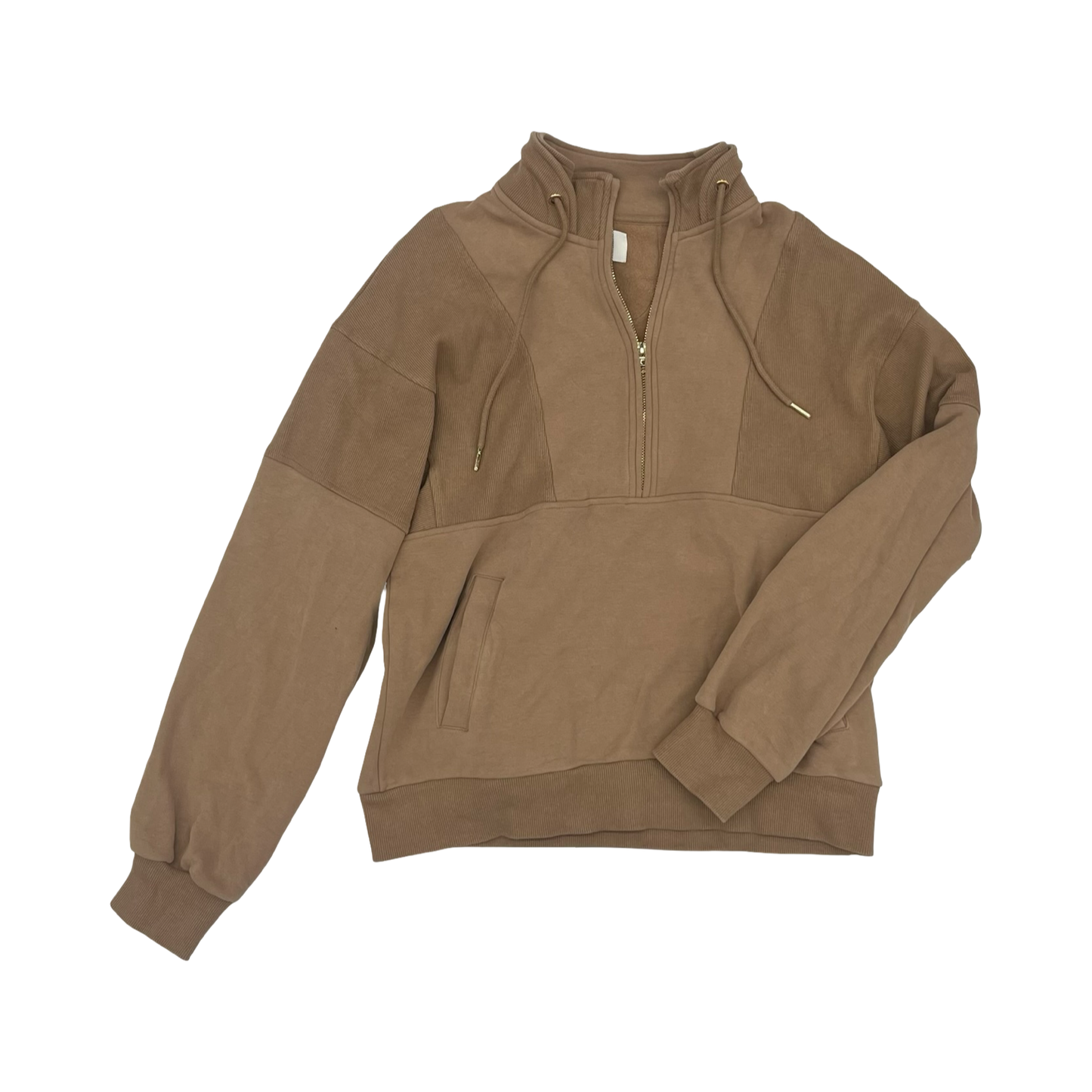 Athletic Sweatshirt Hoodie By Zyia In Tan, Size:L