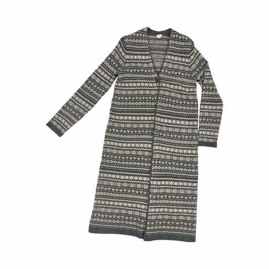Sweater Cardigan By J. Jill In Grey & Tan, Size:Xs