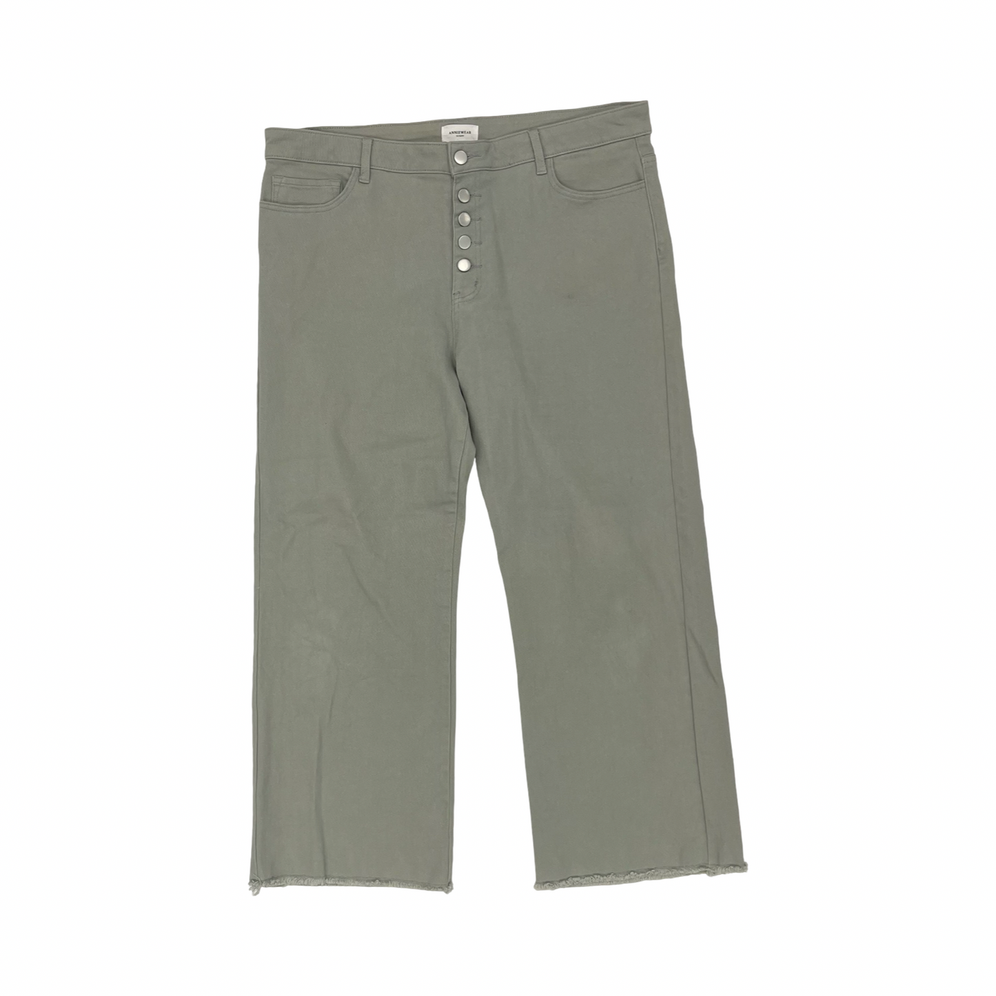 Jeans Wide Leg By Anniewear In Green Denim, Size:3X
