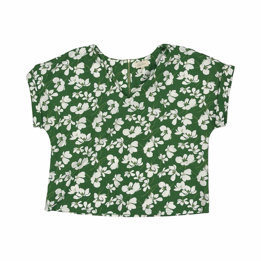 Blouse Ss By Melloday In Green & White, Size:Xl