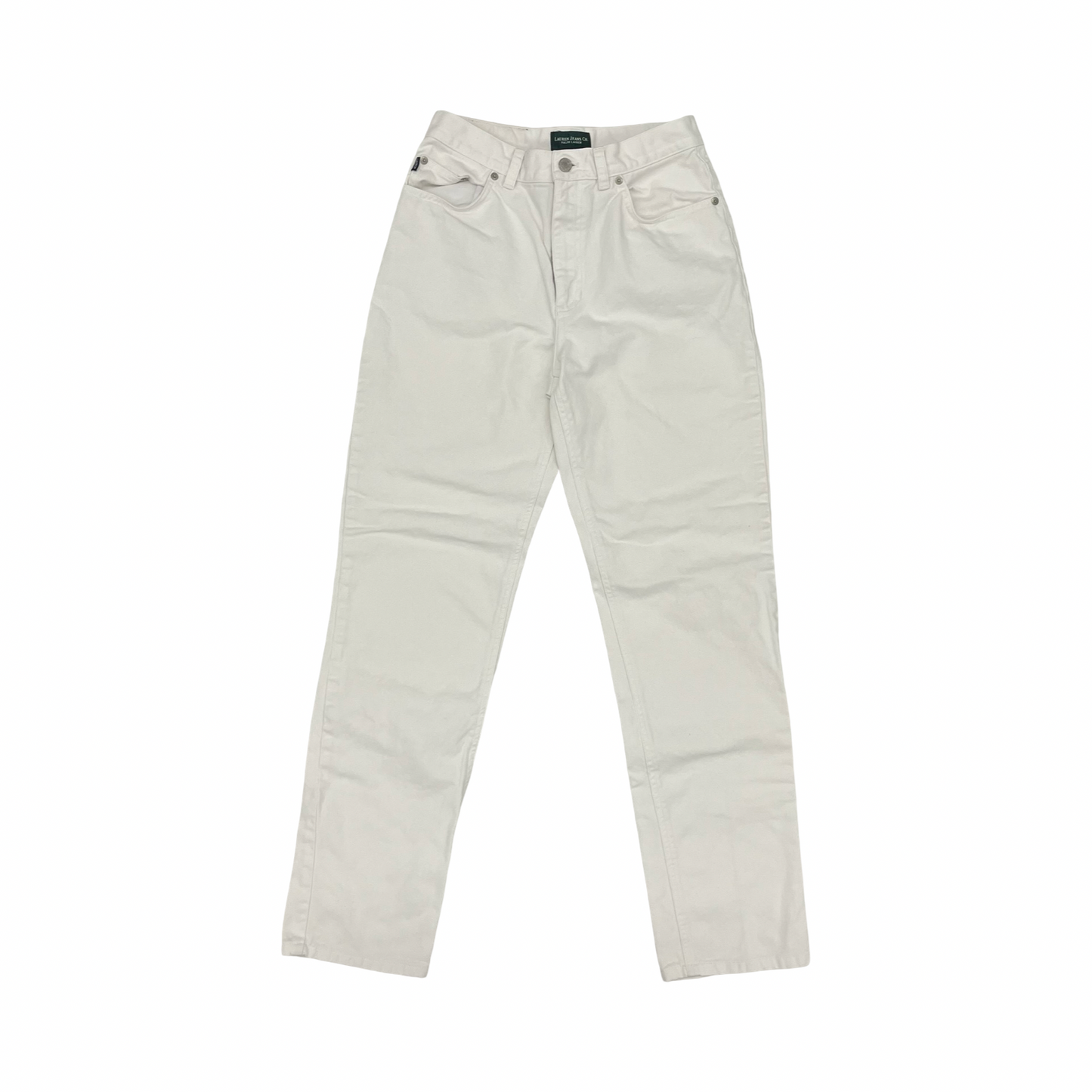 Jeans Straight By Lauren By Ralph Lauren In White Denim, Size:6