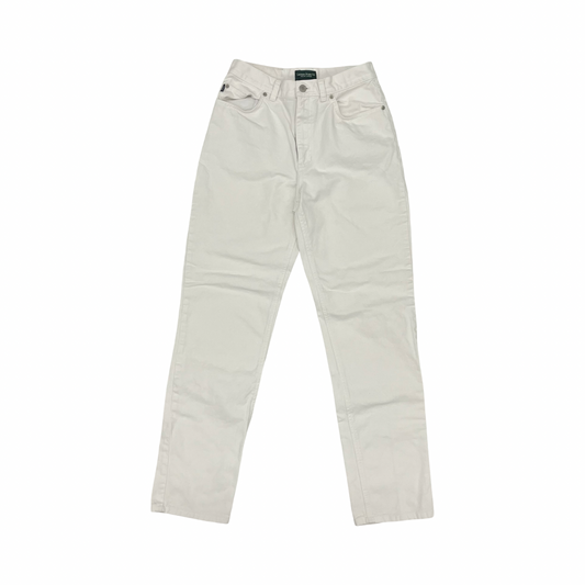 Jeans Straight By Lauren By Ralph Lauren In White Denim, Size:6
