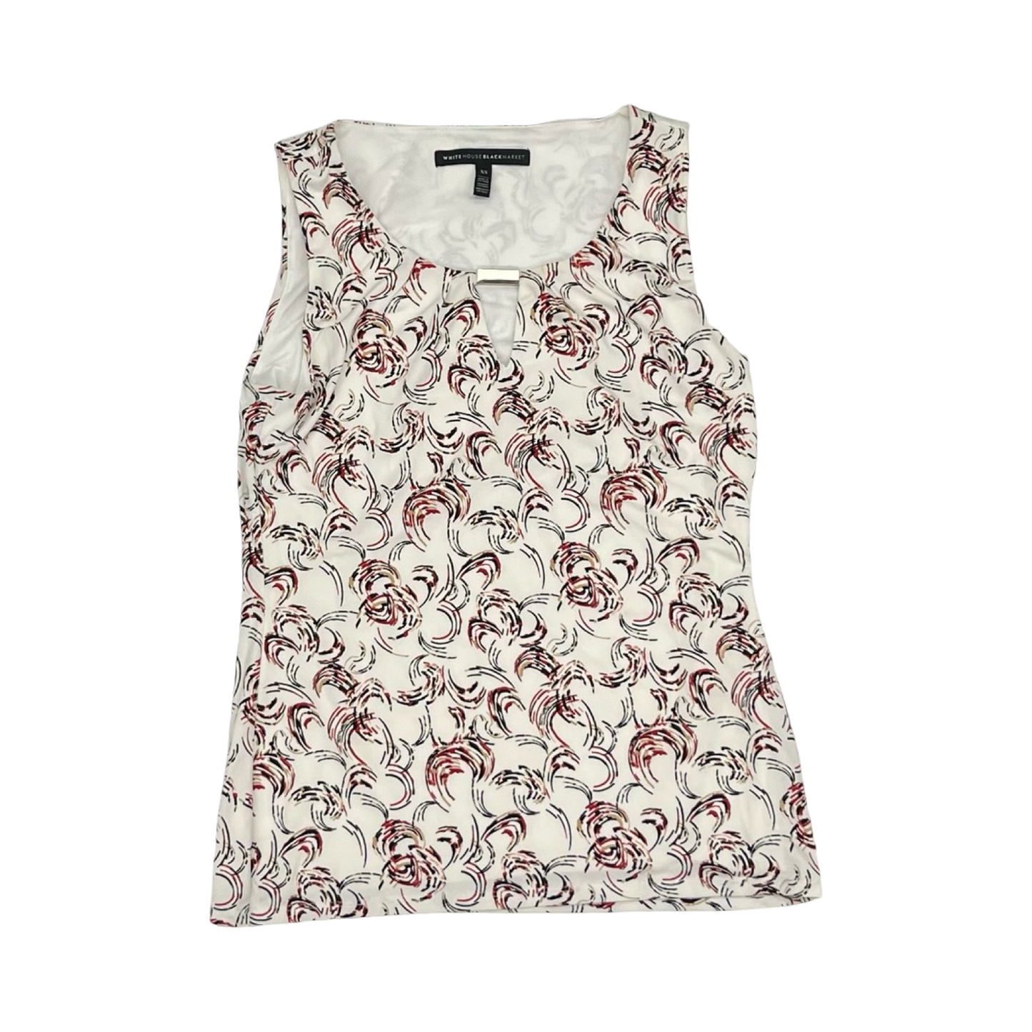 Blouse Sleeveless By White House Black Market In Cream & Red, Size:Xs