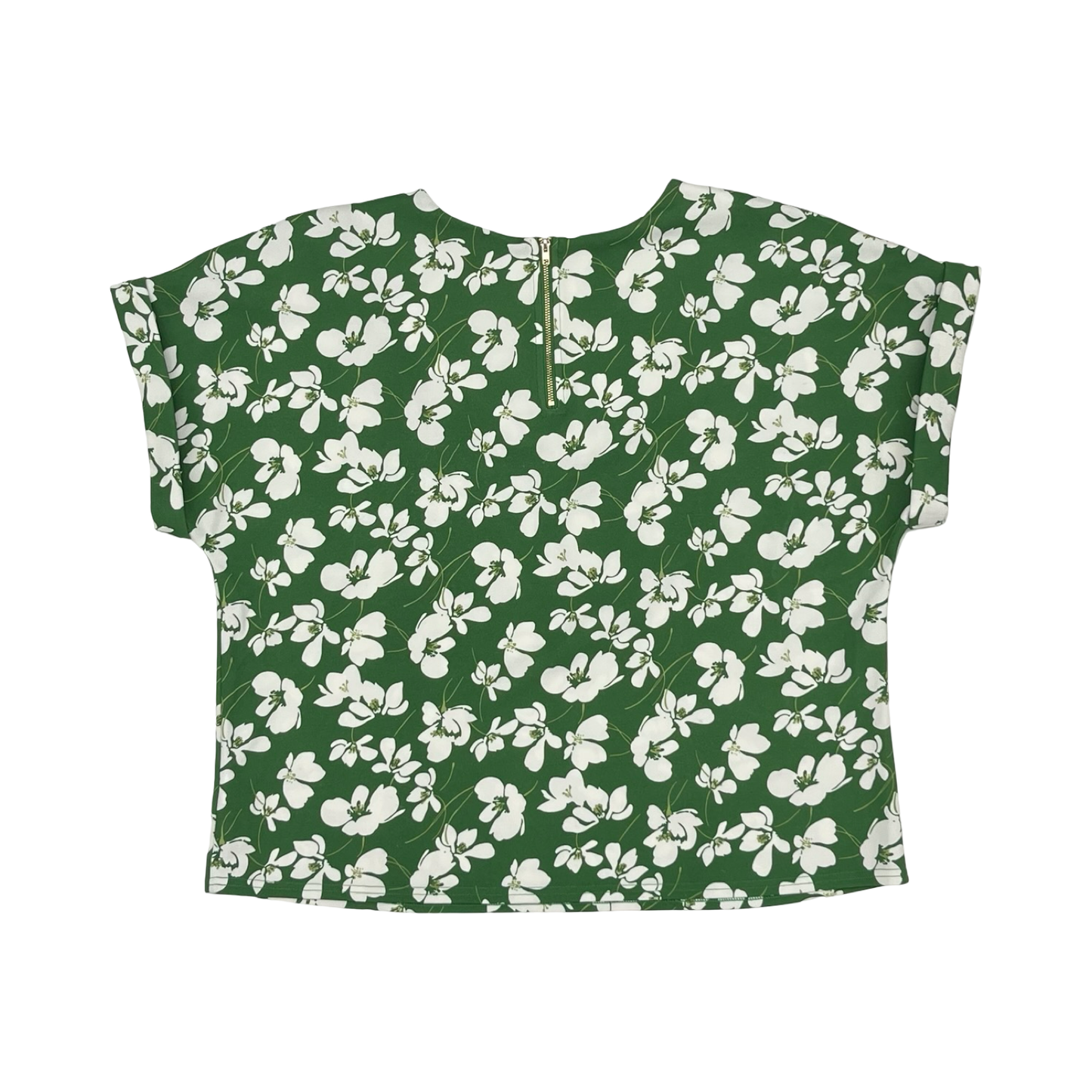Blouse Ss By Melloday In Green & White, Size:Xl
