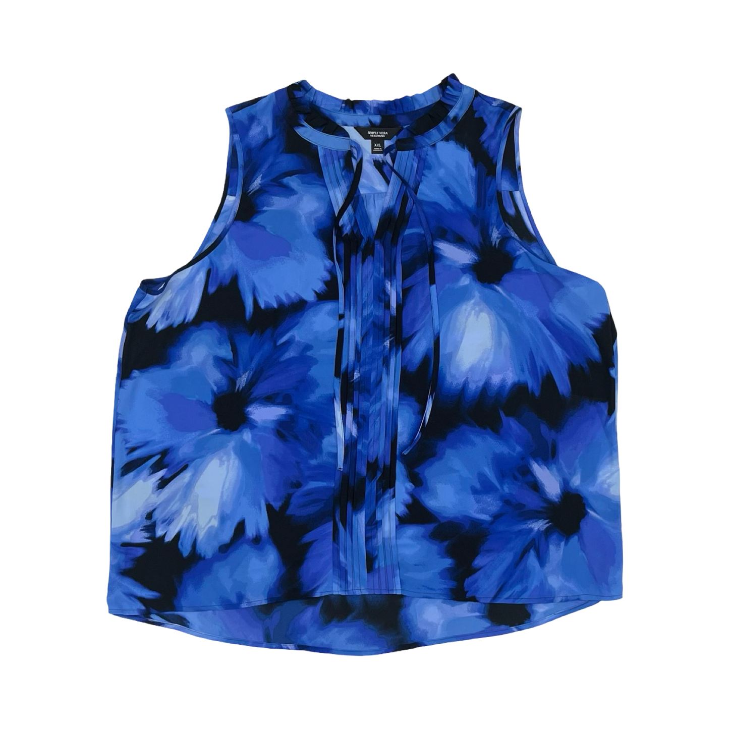 Blouse Sleeveless By Simply Vera In Blue, Size:Xxl