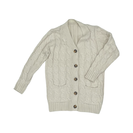Sweater Cardigan By Clothes Mentor In Cream, Size:Xl