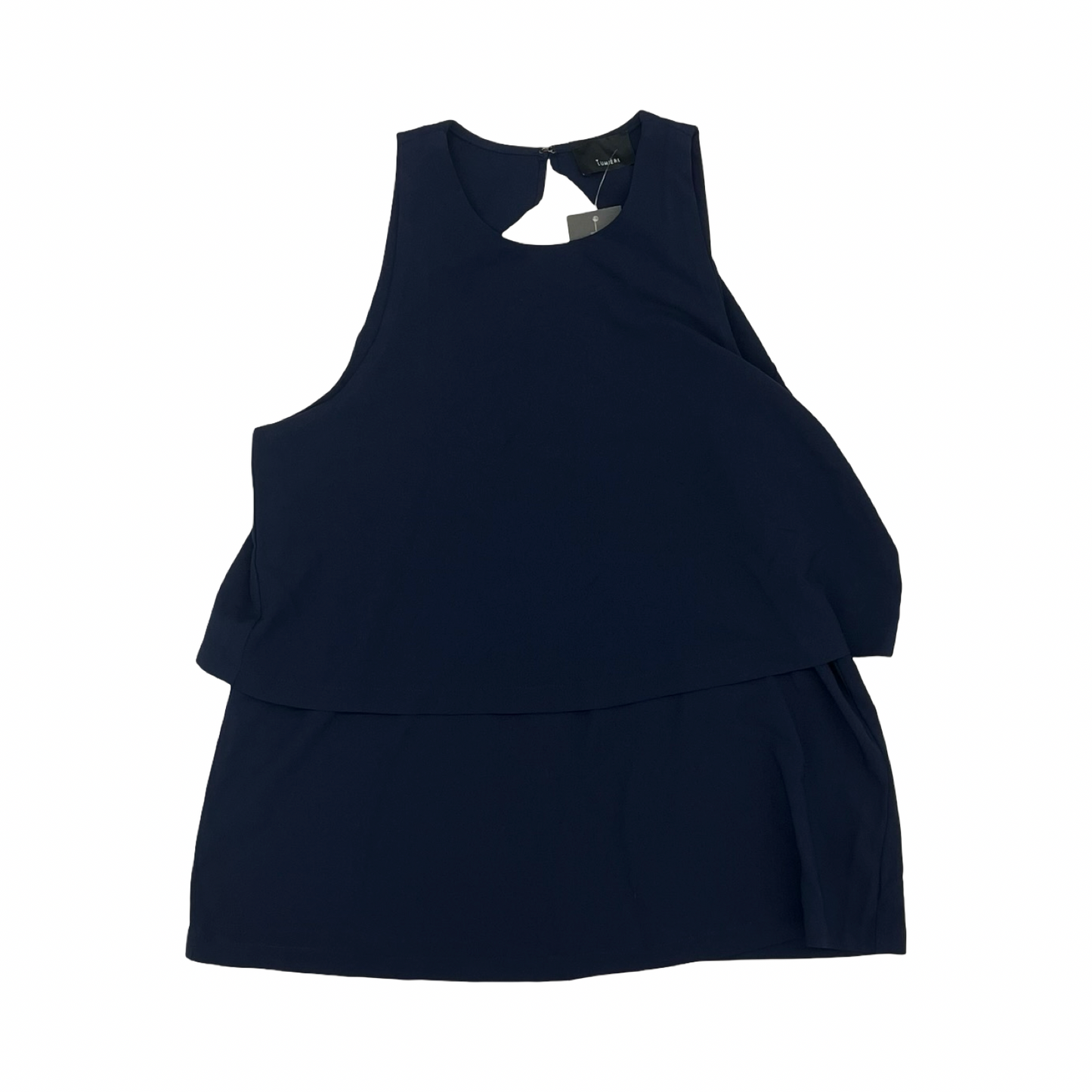 Blouse Sleeveless By Lumiere In Navy, Size:L