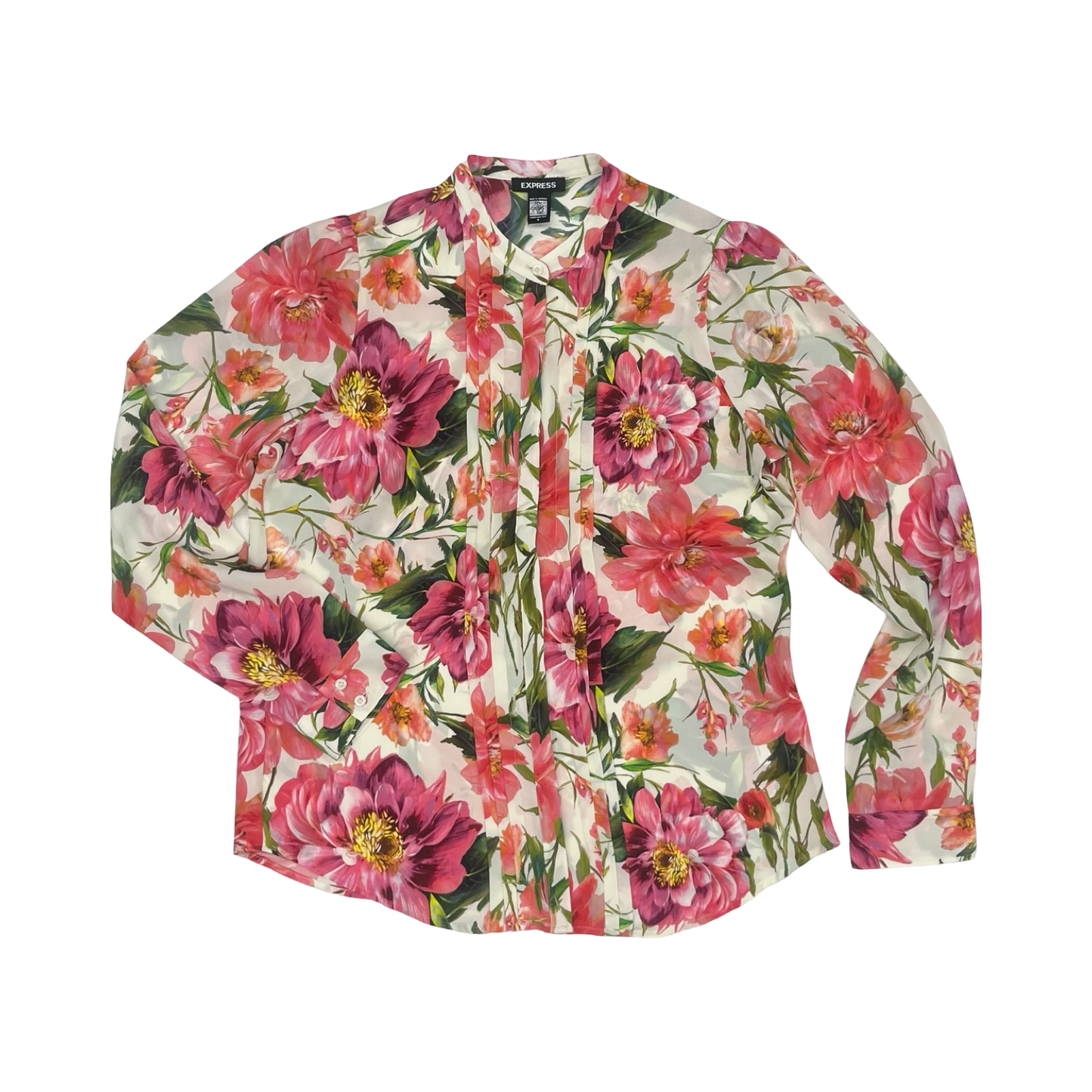 Blouse Ls By Express In Floral Print, Size:M