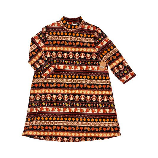 Dress Casual Short By Celebrate Together In Black & Orange, Size:L