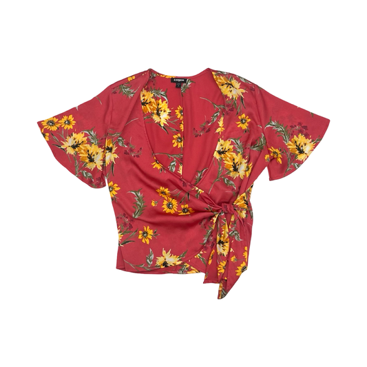 Blouse Ss By Express In Floral Print, Size:S